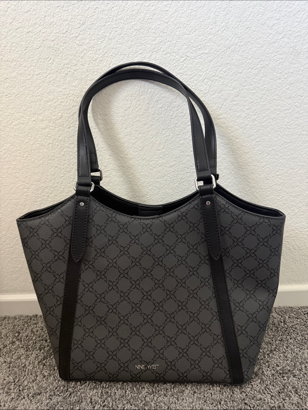 Nine West Charcoal Patterned Tote